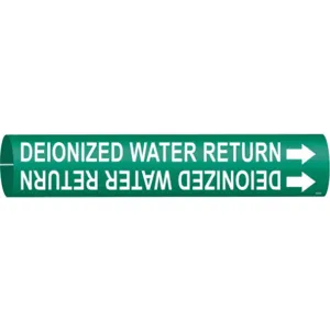 BRADY 4172-A Pipe Marker Deionized Water Return Green | AF3TWP 8CX09