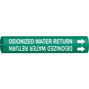 BRADY 4172-C Pipe Marker Deionized Water Return Green | AF4UFU 9KAU3