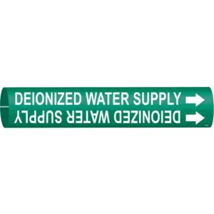 BRADY 4173-C Pipe Marker Deionized Water Supply Green | AF4PDY 9E356