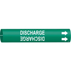 BRADY 4175-A Pipe Marker Discharge Green 3/4 To 1-3/8 In | AF3TXR 8CXE2