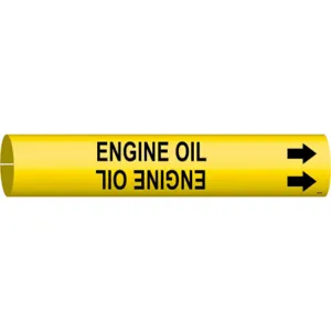 BRADY 4180-C Pipe Marker Engine Oil Y 2-1/2 To 3-7/8 In | AF4FWK 8VKR4