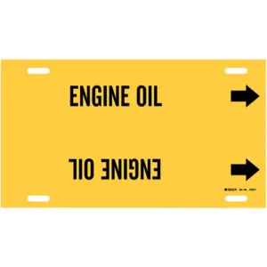 BRADY 4180-F Pipe Marker Engine Oil Yellow 6 To 7-7/8 In | AF4WHD 9MDT8