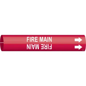 BRADY 4185-D Pipe Marker Fire Main Red 4 To 6 In | AF4VJR 9LEV9