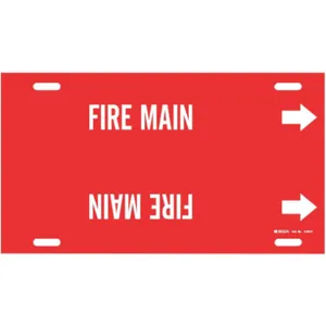 BRADY 4185-F Pipe Marker Fire Main Red 6 To 7-7/8 In | AF4WHC 9MDT7