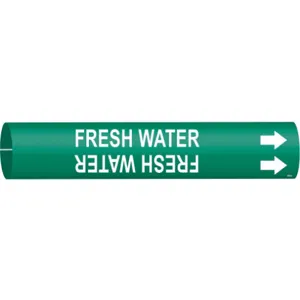 BRADY 4186-C Pipe Marker Fresh Water 2-1/2 To 3-7/8 In | AF3RZY 8CP26