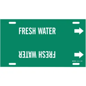 BRADY 4186-H Pipe Marker Fresh Water Green 10 To 15 In | AF4RUD 9HU61