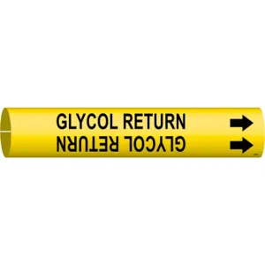 BRADY 4189-C Pipe Marker Glycol Return 2-1/2 To 3-7/8 In | AE4KEY 5LDZ0