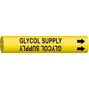 BRADY 4190-D Pipe Marker Glycol Supply Yellow 4 To 6 In | AE4KFB 5LDZ3