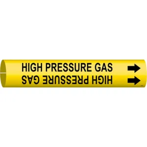 BRADY 4193-D Pipe Marker High Pressure Gas Y 4 To 6 In | AF4PWB 9F203