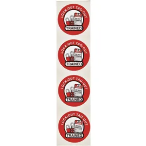 BRADY 42248 Hard Hat Label Black Red/white Pack Of 4 | AA7GVR 15Y472