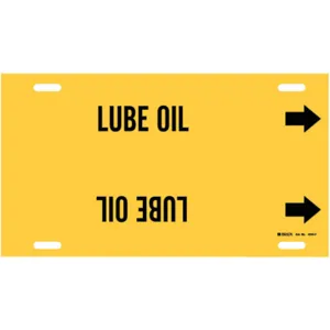 BRADY 4244-G Pipe Marker Lube Oil Yellow 8 To 9-7/8 In | AE4KZE 5LFW2