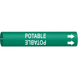 BRADY 4261-A Pipe Marker Potable Green 3/4 To 1-3/8 In | AF3TUC 8CWE2