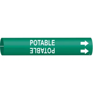 BRADY 4261-B Pipe Marker Potable Green 1-1/2 To 2-3/8 In | AF4ZWH 9TDL3