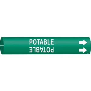 BRADY 4261-D Pipe Marker Potable Green 4 To 6 In | AF4JUJ 8YE22