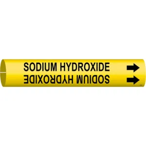 BRADY 4275-D Pipe Marker Sodium Hydroxide Y 4 To 6 In | AF3TQX 8CVU1