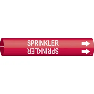 BRADY 4277-A Pipe Marker Sprinkler Red 3/4 To 1-3/8 In | AF4CJG 8PLW5