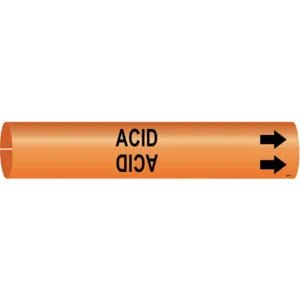 BRADY 4289-A Pipe Marker Acid Orange 3/4 To 1-3/8 In | AE3ZQC 5GYC0