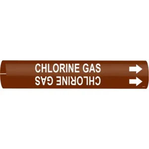 BRADY 4311-C Pipe Marker Chlorine Gas B2-1/2 To 3-7/8 In | AE4KHF 5LED2