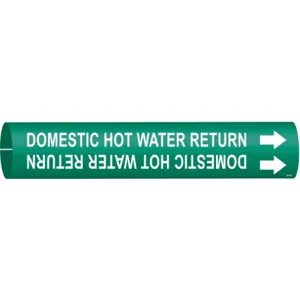 BRADY 4317-B Pipe Marker Domestic Hot Water Return Green | AE3ZRG 5GYE7