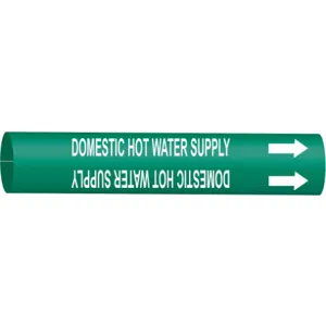 BRADY 4318-G Pipe Marker Domestic Hot Water Supply Green | AE4LDL 5LGC6