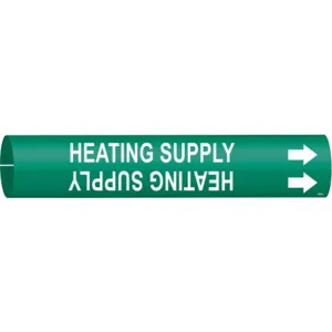 BRADY 4326-D Pipe Marker Heating Supply Green 4 To 6 In | AE4KHR 5LEE3