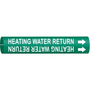 BRADY 4327-C Pipe Marker Heating Water Return Green | AE4KHT 5LEE4