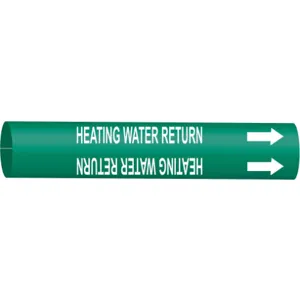 BRADY 4327-G Pipe Marker Heating Water Return 8 To 9-7/8 | AE4LDZ 5LGD8