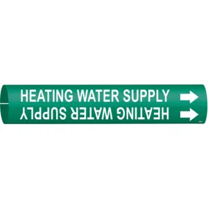 BRADY 4328-C Pipe Marker Heating Water Supply Green | AE4KHV 5LEE6