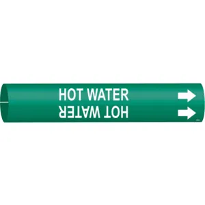 BRADY 4335-B Pipe Marker Hot Water Green 1-1/2 To 2-3/8 In | AC9JCA 3GUE5