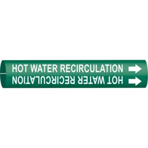 BRADY 4336-A Pipe Marker Hot Water Recirculation | AF8CQJ 24VJ57