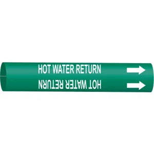 BRADY 4337-H Pipe Marker Hot Water Return Green 10 To 15 In | AE4LEM 5LGF1