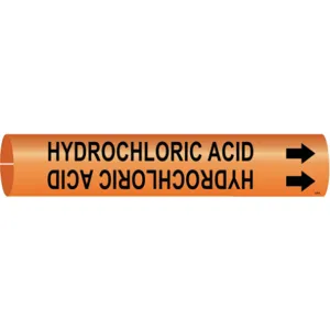 BRADY 4339-D Pipe Marker Hydrochloric Acid Orange 4 To 6 In | AE4KJA 5LEF1