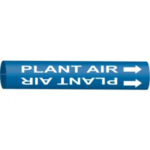 BRADY 4353-G Pipe Marker Plant Air Blue 8 To 9-7/8 In | AE4LFG 5LGH1