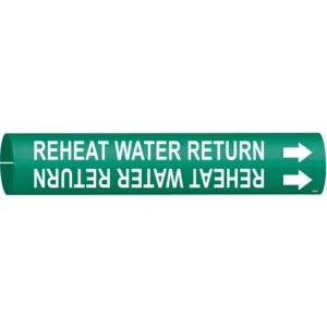 BRADY 4360-A Pipe Marker Reheat Water Supply | AF8CUZ 24VK42