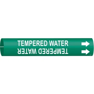 BRADY 4371-D Pipe Marker Tempered Water Green 4 To 6 In | AE4KJL 5LEG1