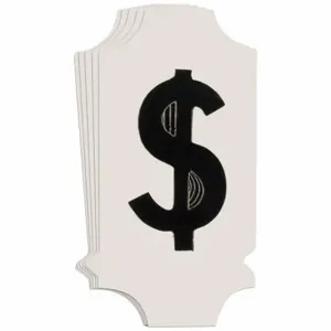 BRADY 5010P-$ Numbers And Letters Labels, 1 Inch Character Height, Non-Reflective, Gothic, Black, 10 PK | CT3EMH 800MZ6