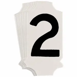 BRADY 5010P-2 Numbers And Letters Labels, 1 Inch Character Height, Non-Reflective, Gothic, Black, 10 PK | CT3DAD 800N01