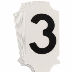 BRADY 5010P-3 Numbers And Letters Labels, 1 Inch Character Height, Non-Reflective, Gothic, Black, 10 PK | CT3BXA 800N02