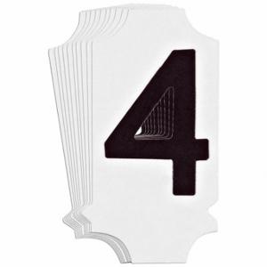 BRADY 5010P-4 Numbers And Letters Labels, 1 Inch Character Height, Non-Reflective, Gothic, Black, 10 PK | CT3KUN 800N03