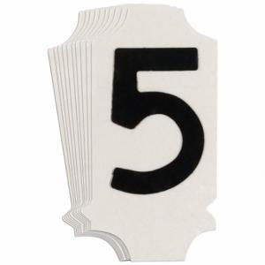 BRADY 5010P-5 Numbers And Letters Labels, 1 Inch Character Height, Non-Reflective, Gothic, Black, 10 PK | CT3DBG 800N04