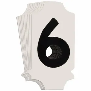 BRADY 5010P-6 Numbers And Letters Labels, 1 Inch Character Height, Non-Reflective, Gothic, Black, 10 PK | CT3DAN 800N05