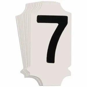 BRADY 5010P-7 Numbers And Letters Labels, 1 Inch Character Height, Non-Reflective, Gothic, Black, 10 PK | CT3DBD 800N06