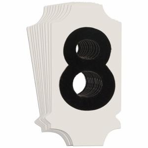 BRADY 5010P-8 Numbers And Letters Labels, 1 Inch Character Height, Non-Reflective, Gothic, Black, 10 PK | CT3DBC 800N07