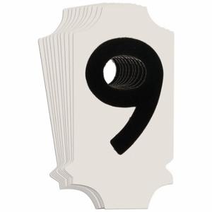 BRADY 5010P-9 Numbers And Letters Labels, 1 Inch Character Height, Non-Reflective, Gothic, Black, 10 PK | CT3DAL 800N08