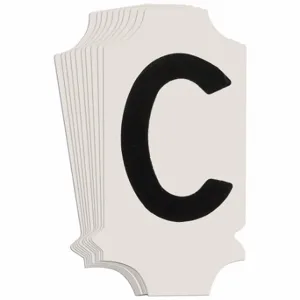 BRADY 5010P-C Numbers And Letters Labels, 1 Inch Character Height, Non-Reflective, Gothic, Black, 10 PK | CT3DBE 800N12