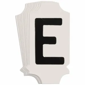 BRADY 5010P-E Numbers And Letters Labels, 1 Inch Character Height, Non-Reflective, Gothic, Black, 10 PK | CT3EMD 800N14