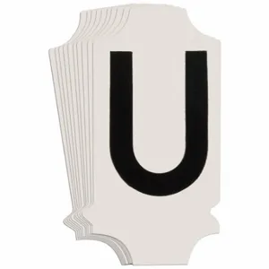 BRADY 5010P-U Numbers And Letters Labels, 1 Inch Character Height, Non-Reflective, Gothic, Black, 10 PK | CT3BWV 800N31