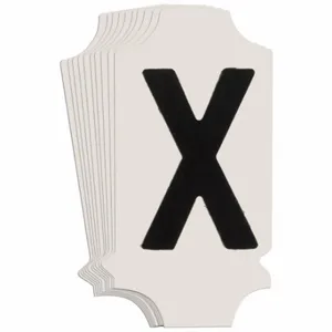 BRADY 5010P-X Numbers And Letters Labels, 1 Inch Character Height, Non-Reflective, Gothic, Black, 10 PK | CT3DBK 800N34