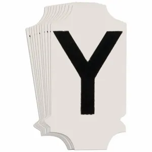 BRADY 5010P-Y Numbers And Letters Labels, 1 Inch Character Height, Non-Reflective, Gothic, Black, 10 PK | CT3CNM 800N35