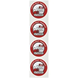 BRADY 50193 Hard Hat Label Black Red/white Pack Of 4 | AA7GVQ 15Y471